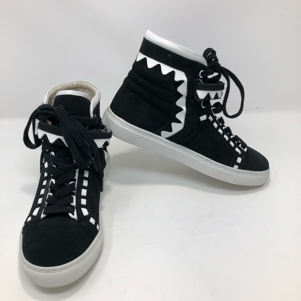 Sophia Webster Monochrome Suede and Leather Hi Top